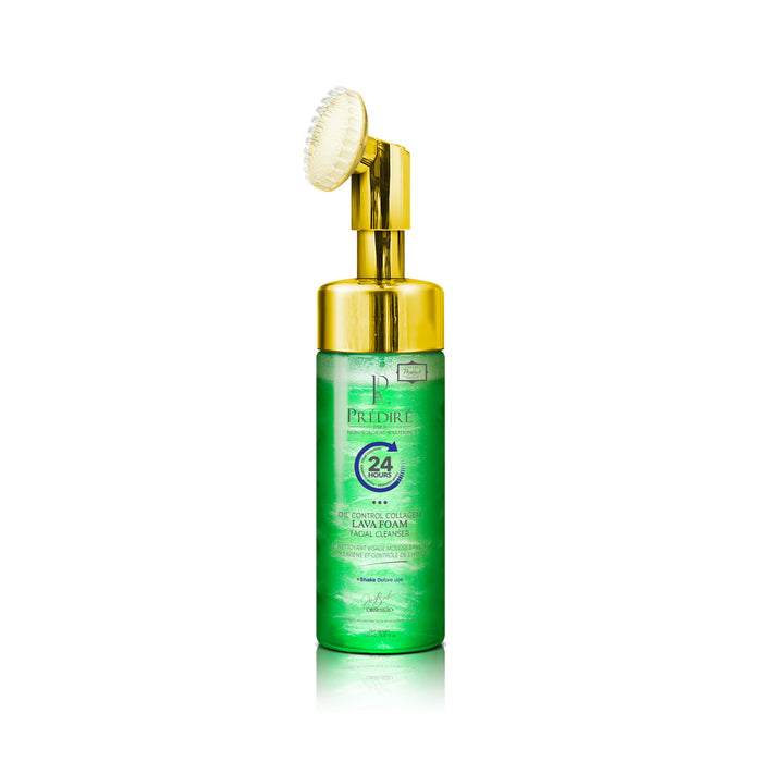 Oil Control Teal Lava Foam Facial Cleanser with Collagen and Stem Cell Technology (Enriched with Vitamin E & A)